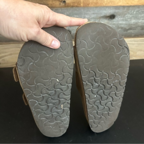Birkenstock Arizona Slip On Brown Soft Leather 38 Two Adjustable Straps *Read* - Picture 10 of 11